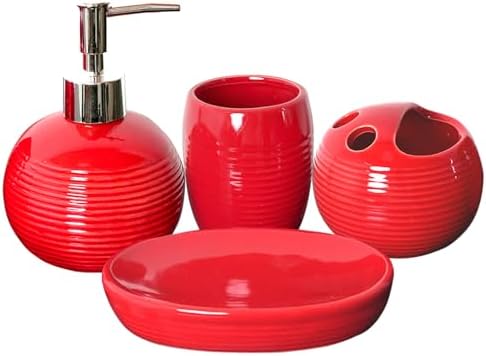 4-Piece Ceramic Bathroom Accessory Set