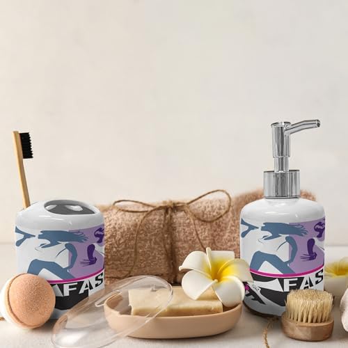 Elegant Home Decor Set of 2 - Toothbrush Soap Dispenser