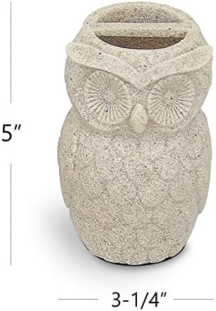 Evelyne Owl Resin Sandstone Bathroom Accessory Set