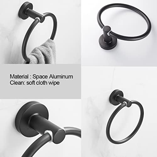Black Round Stainless Steel Hand Towel Holder