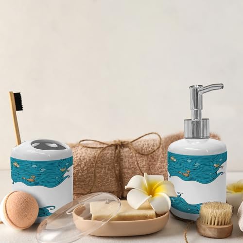 Ambesonne Underwater Toothbrush Soap Holder Set Bold Artwork in US