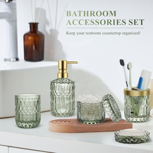 Elegant Glass Bathroom Accessory Set