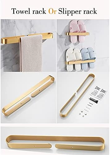 Bathroom Accessory Set Aluminum Towel Rack Paper Holder Toilet Brush Holder