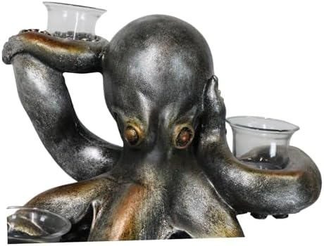 Ebros Rustic Holiday Octopus Candle Holder Statue 125 H