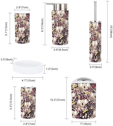 6 Piece Bathroom Accessory Set with Funny Animal Design