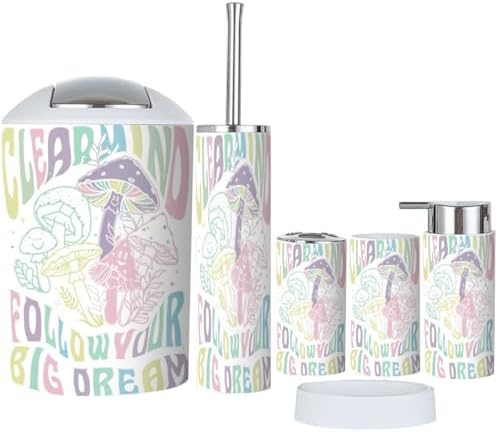 Stylish 6-Piece Bathroom Accessory Set for Home Kitchen