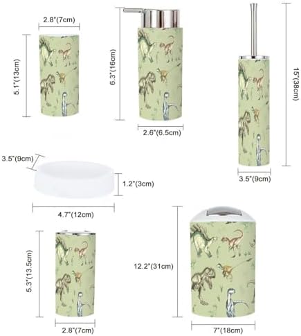 Dinosaur Pattern Bathroom Accessories Set 6 Pcs vol II