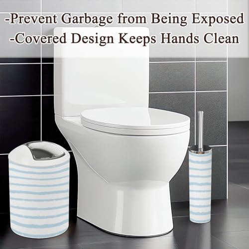 6-Piece Summer Blue Stripes Bathroom Set