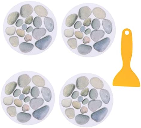 4-Piece Diameter Stone Pattern Bathtub Non-Slip Stickers