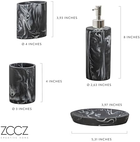 ZCCZ 4-Piece Bathroom Accessories Set