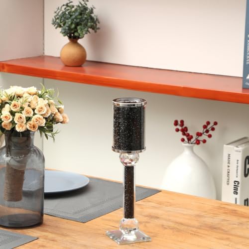 Elegant Sturdy Black Candle Holder 11 Inch