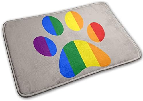 LGBT Paw Pride Throw Rug Non-Slip Bathroom Mat