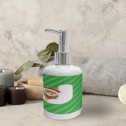 Ambesonne Christmas Alphabet Soap Dispenser and Toothbrush Holder Set 1