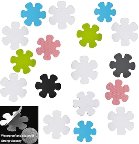 Anti-Slip Shower Stickers 20PCS Non-Slip Bathtub Treads with Premium Scraper