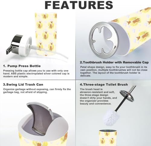 Colorful 6-Piece Bathroom Accessory Set
