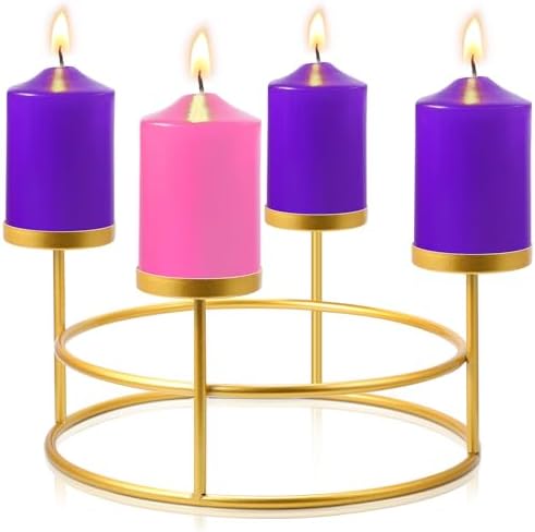 Large Rustic Metal Advent Candle Holder for Christmas 114-inch