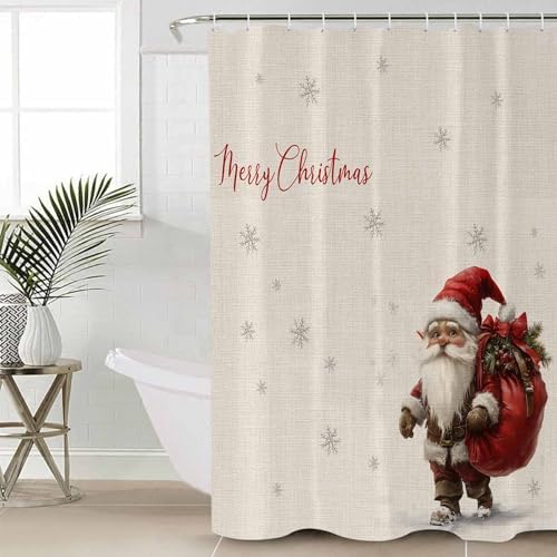 4-Piece Christmas Bathroom Set Retro Santa Accessories
