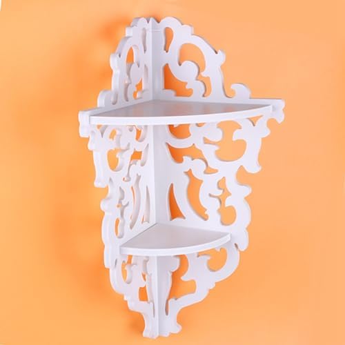 White Carved Corner Storage Rack