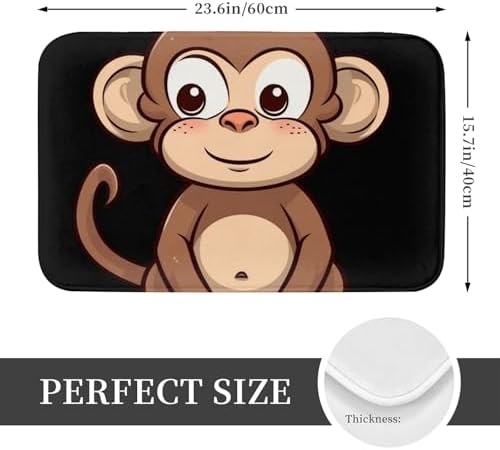 Cartoon Brown Monkey Front Door Mat 236x157