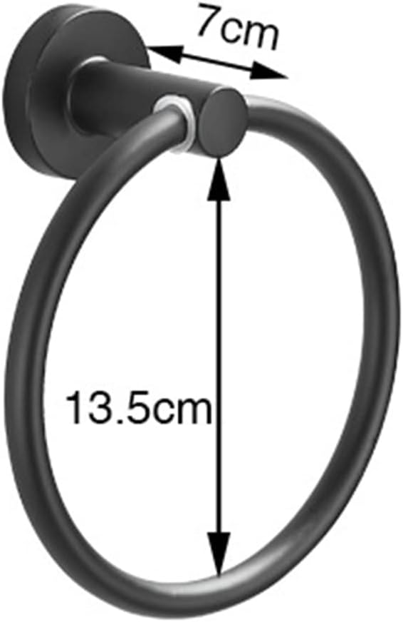 Black Round Stainless Steel Hand Towel Holder