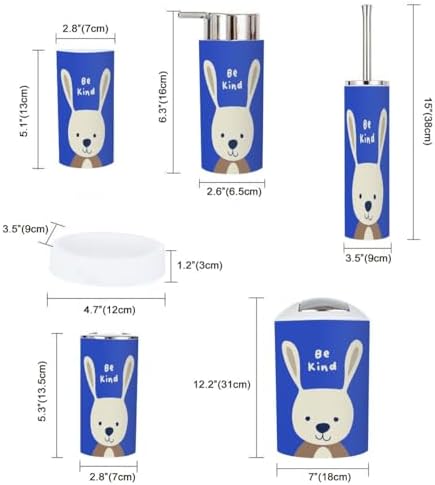 Bathroom Accessories Set 6 Pcs Nursery Wall Art Animals