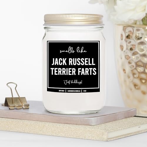 Jack Russell Terrier Candle 8oz Mahogany
