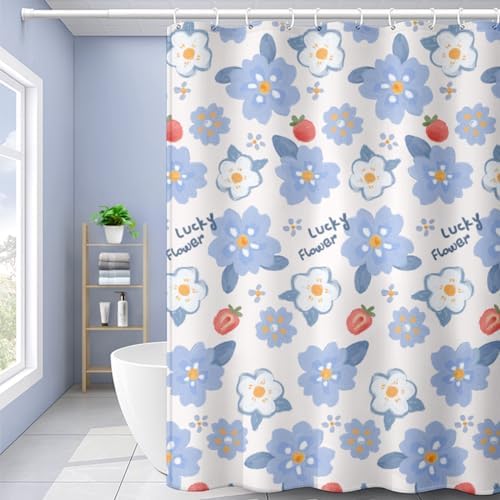Bath Time Surprise POMN Kids Floral Shower Curtain