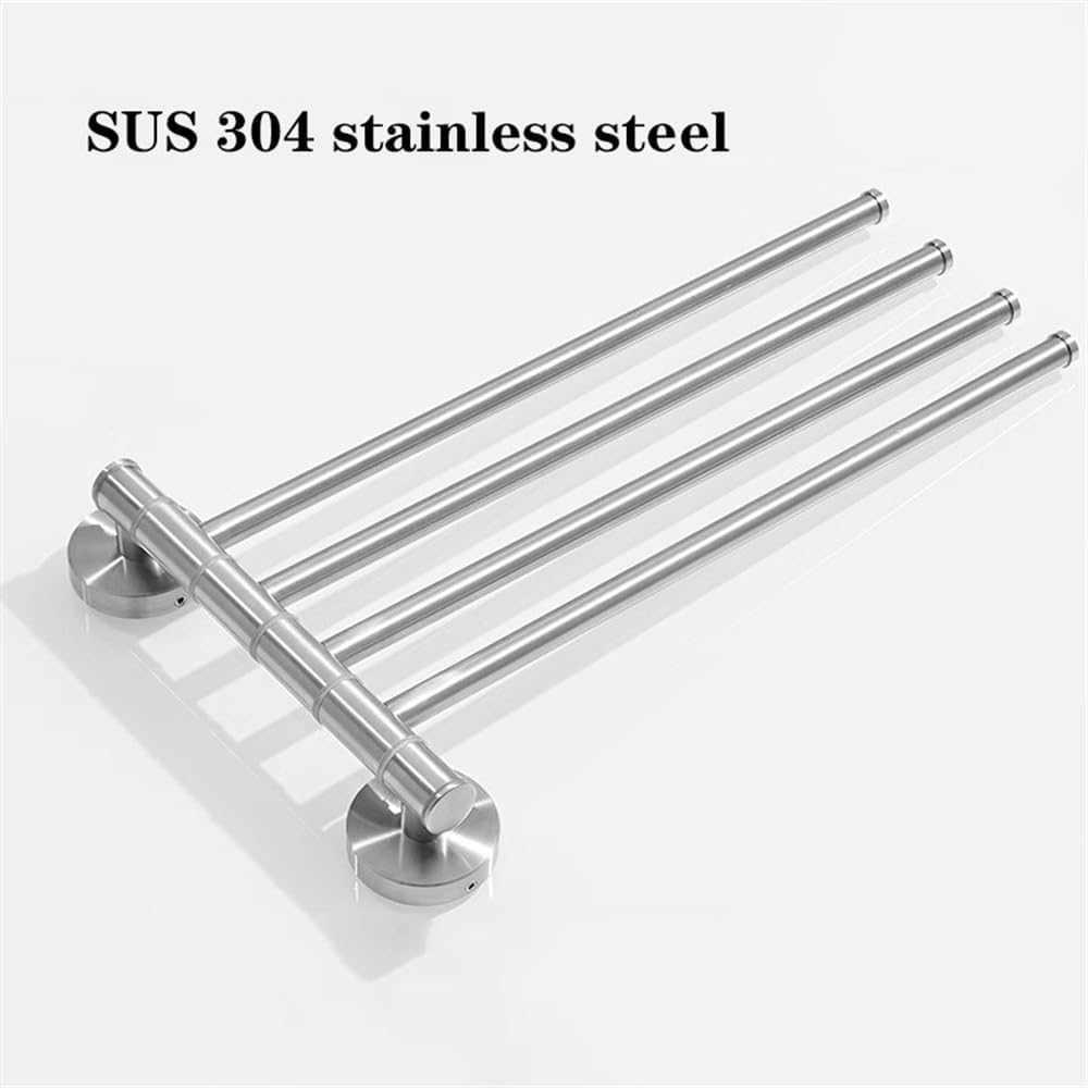Sturdy Space-Saving Bathroom Towel Rack with 4 Towel Rods and Swivel Arms