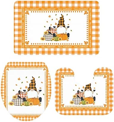 Perfect 3-Piece Bath Rug Set for autumn Multi-Use Non-SlipMat