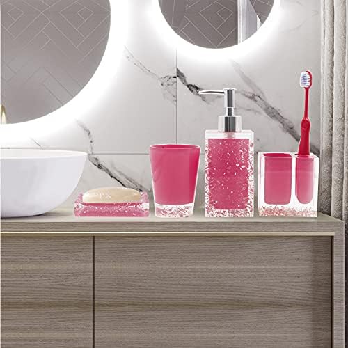 Complete bathroom care essentials set - LUANT Resin Toilet accessories 5 Piece Set