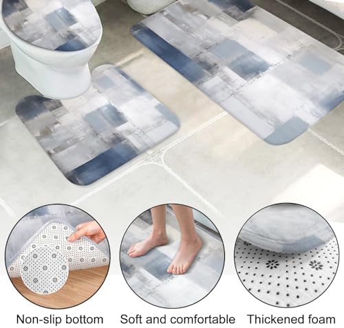 Lnond 4Pcs Bathroom Curtain Set with Rugs and Accessories