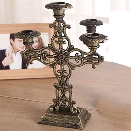 Beautiful European-Derived Cast Iron Three-Head Candle Holder