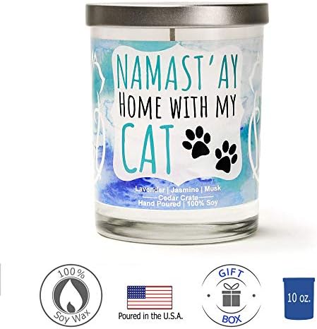 Lavender Candle Gift for Cat Lovers