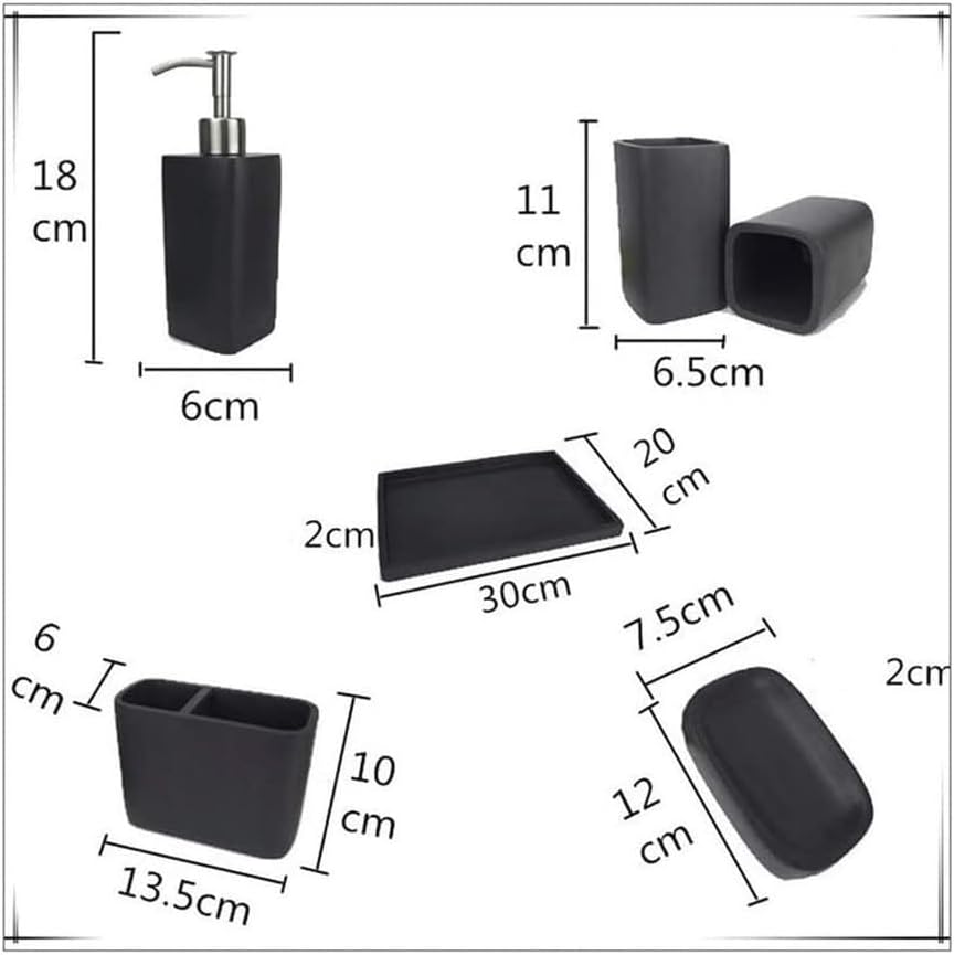 OXOAMP Soap Dispenser 5 Piece Bathroom Set