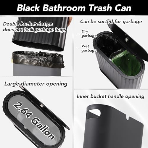 Premium Black Gold Bathroom Set 9 Essentials for Compact Space