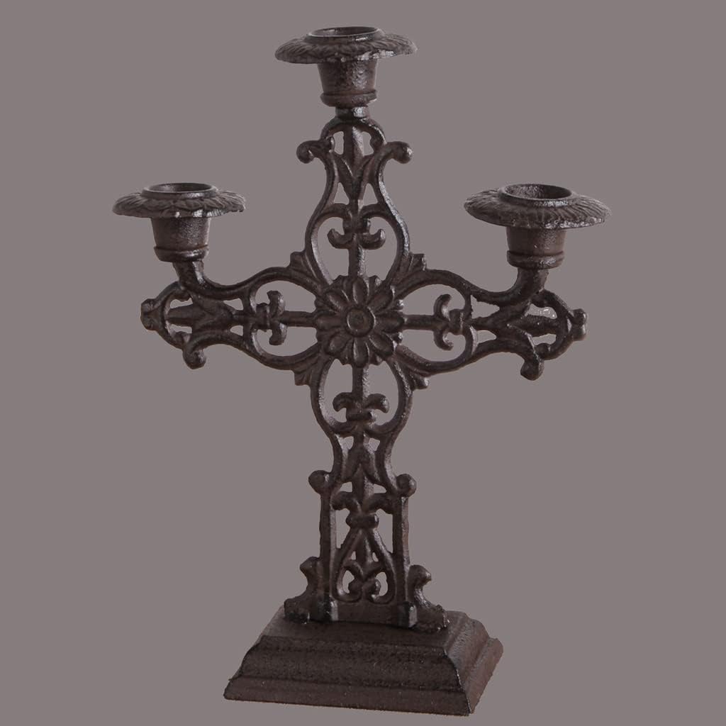 VejiA Cast Iron Candlestick Holder Vintage Design