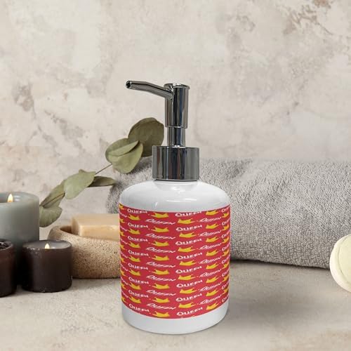 Ambesonne Queen Soap Dispenser and Toothbrush Holder Set