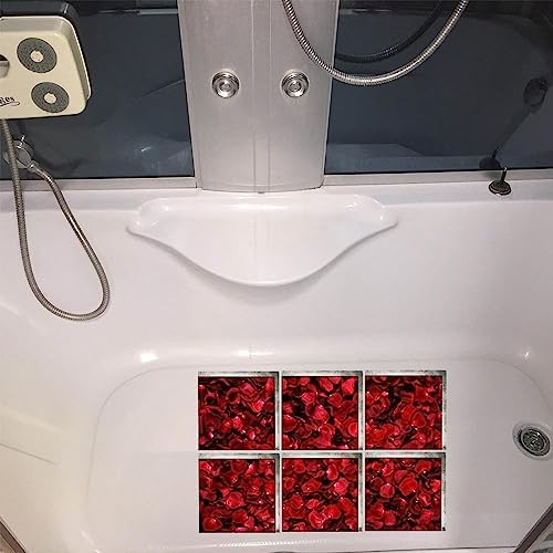 Elegant Non-Slip Bathtub Stickers for Adults Red Rose Petal Design
