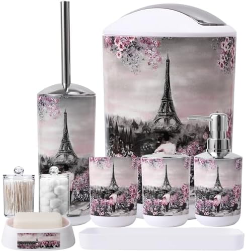 Complete 9-Piece Bathroom Accessory Set for Hygiene Comfort