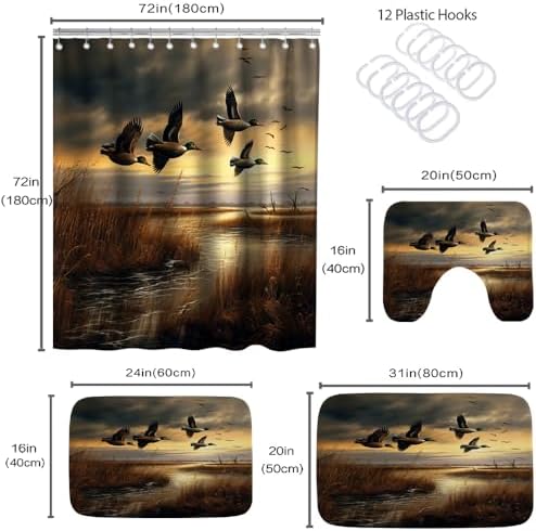 Final Friday Rustic Wild Ducks Flying Hunting Bathroom Set