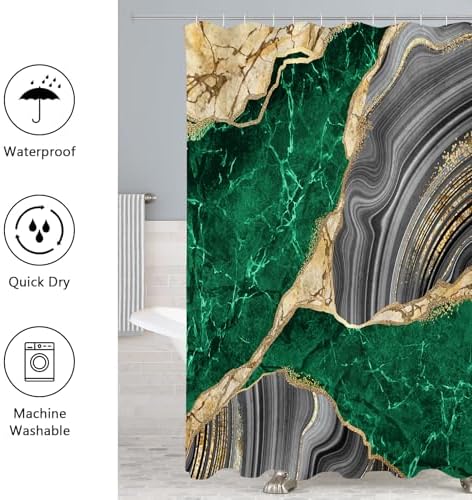 Elegance 4-Piece Marble Shower Curtain Set