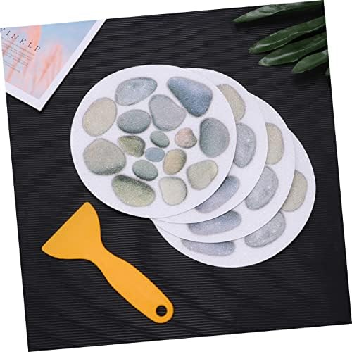 4-Piece Diameter Stone Pattern Bathtub Non-Slip Stickers