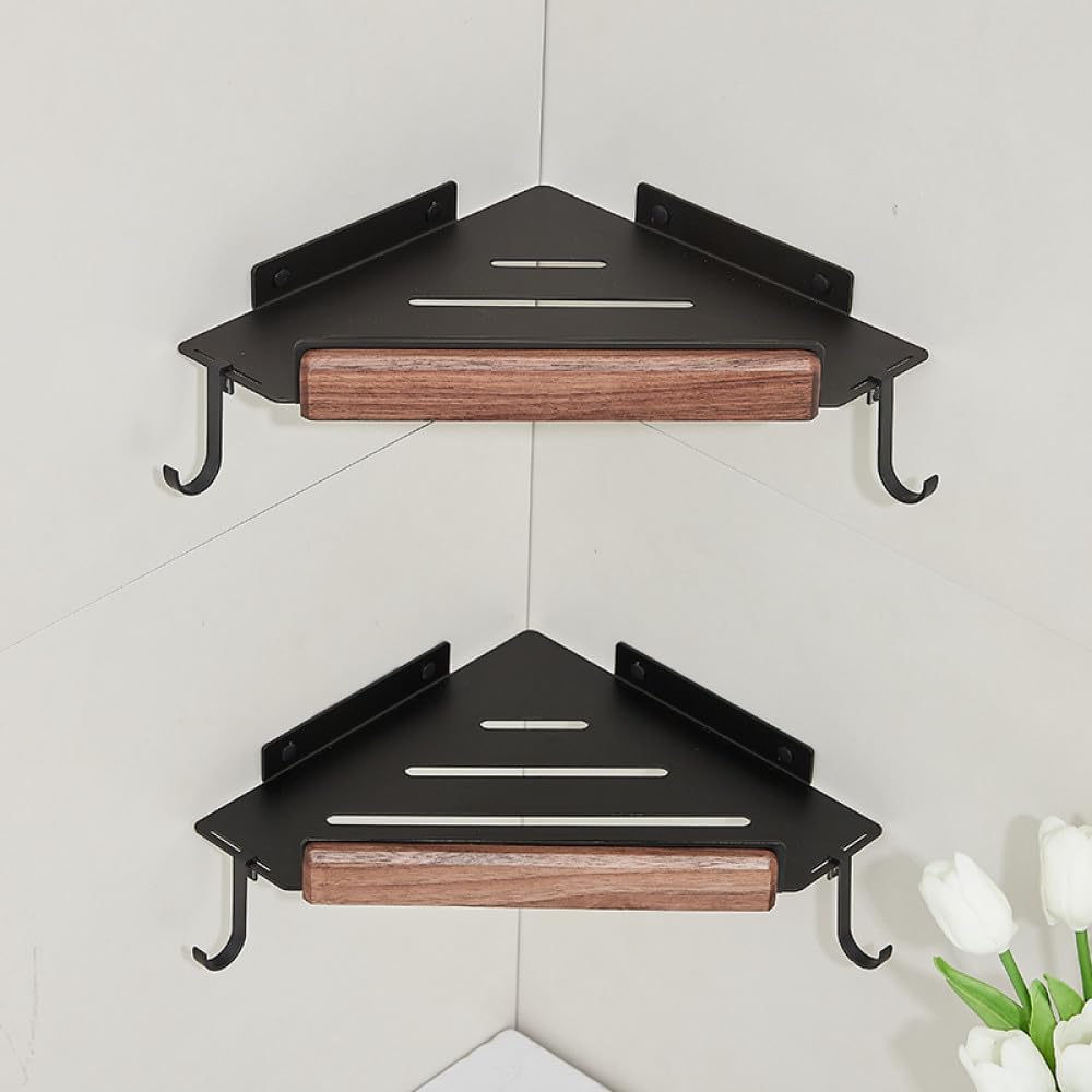 Double Towel Bar Aluminum Alloy Modern Black Design