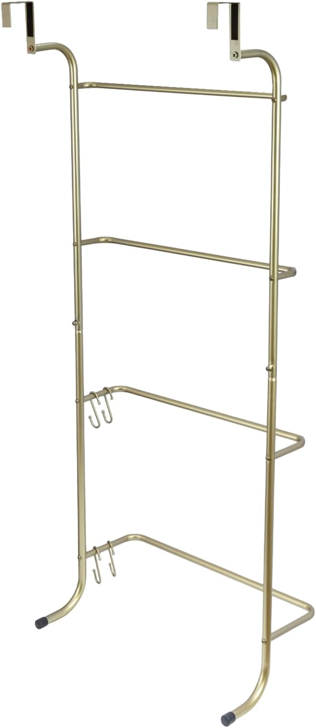 MyGift 4 Rung Over-The-Door Towel Drying Rack