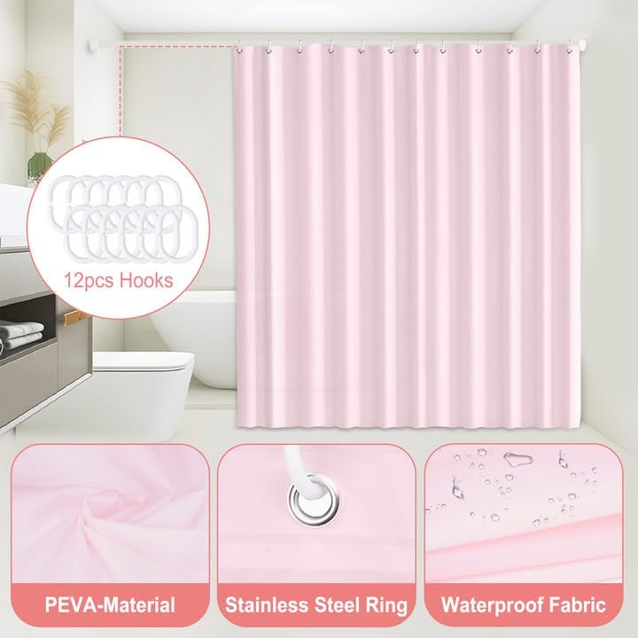 Haturi Pink Bathroom Set 4 Pcs with Gold Decor