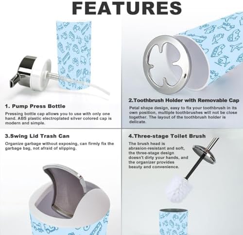 Seamless Texture Luxury 6-Piece Bathroom Accessory Set