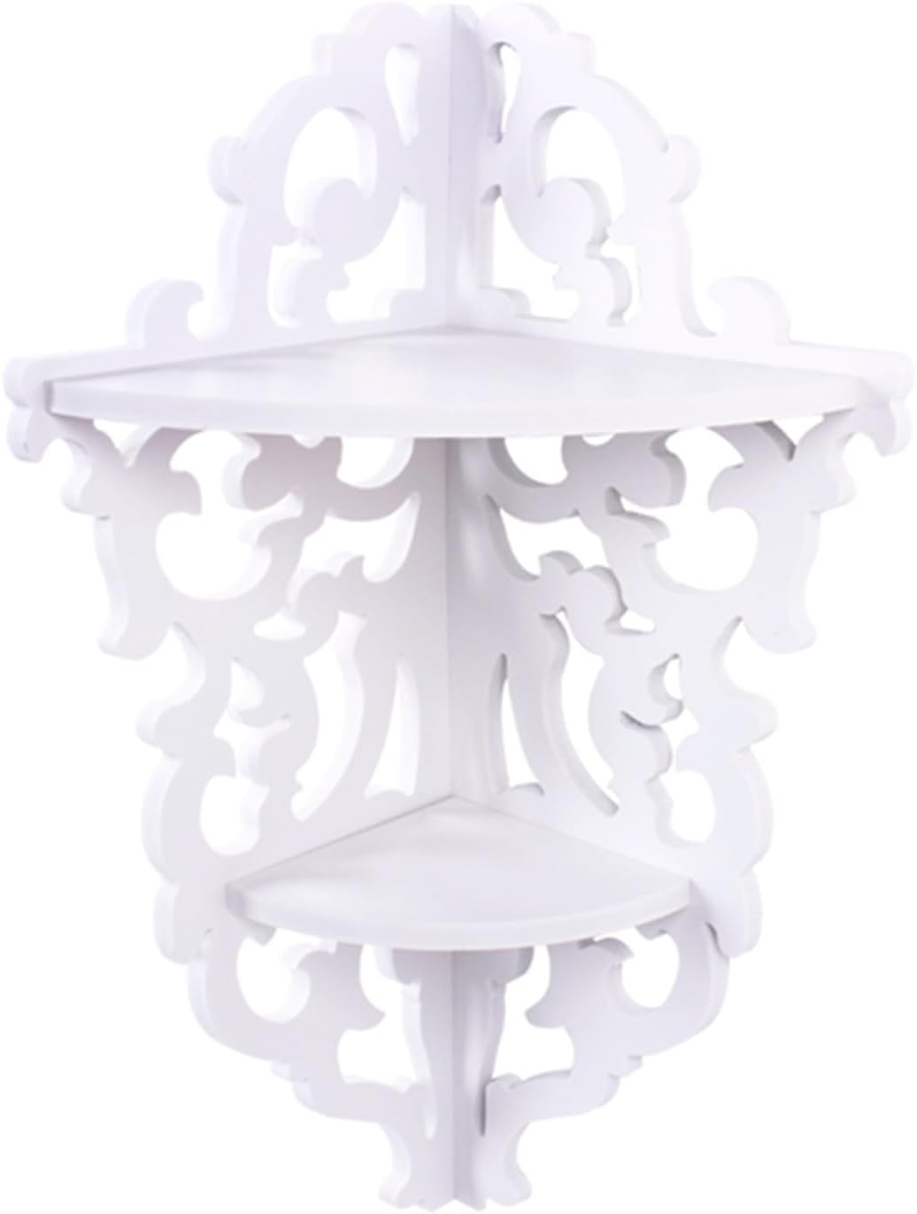 White Carved Corner Storage Rack