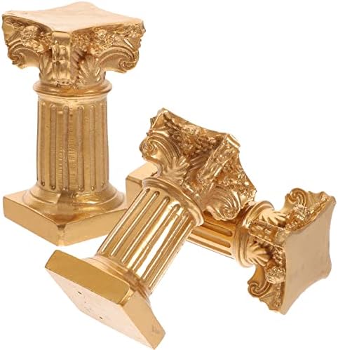 Happyyami Roman Columns 3 piece Candlestick Holders made of Resin