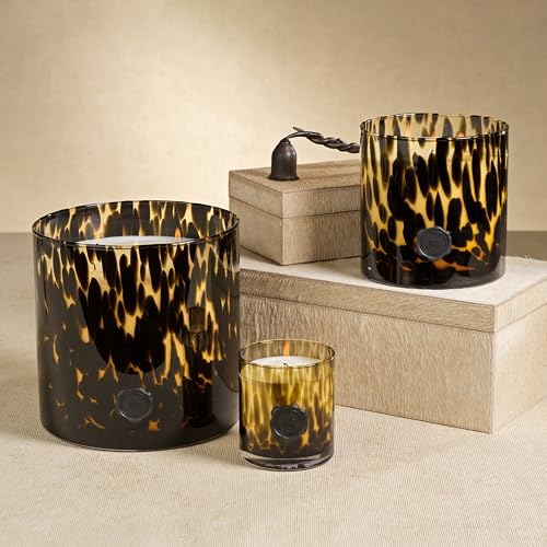 Zodax 50 oz 3-Wick Candle Earthy Scent Black Glass Jar 150 Hours
