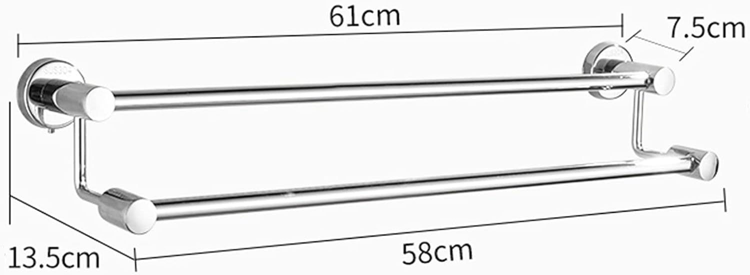YDYFC 24-Inch Wall-Mounted Towel Holder Stainless Steel Polished Silver
